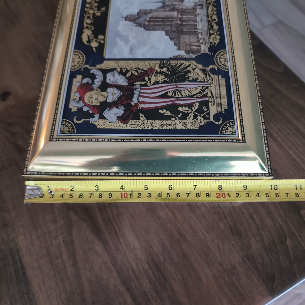 Vintage 1998 Henry Lambertz German Cookie Tin Large Hinged Scenic Storage Box - Picture 10 of 10